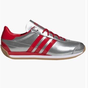 Adidas Women’s Country OG Metallic Silver and Red Sneakers — size 8.5 — NWOT